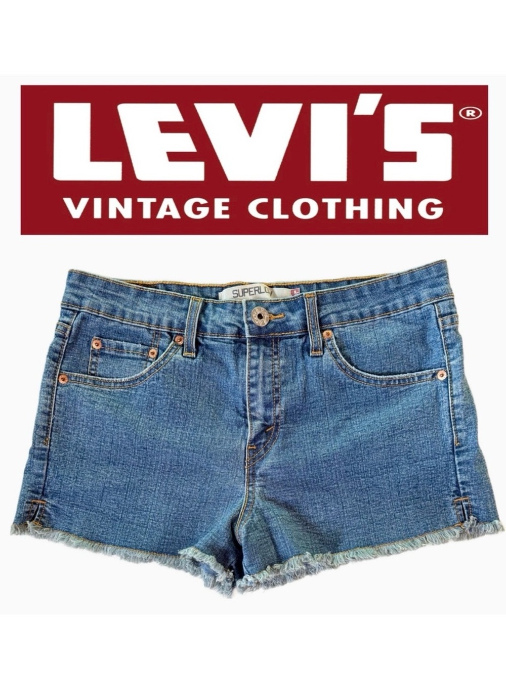 Levi's Vintage 518 SuperLow Finished-Fray Hem Denim Shorts (11)
